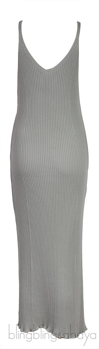 Kara Light Greyish Green Knitted Dress
