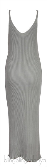 Kara Light Greyish Green Knitted Dress