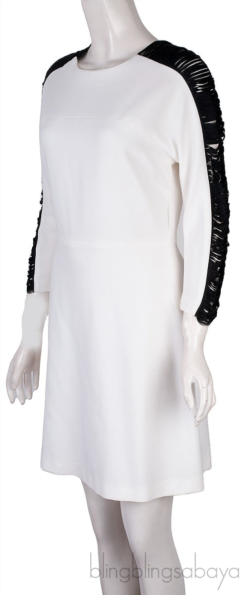 White Cut-out Sleeves Mini Dress