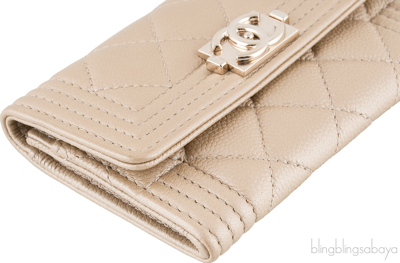Gold Quilted Card Holder