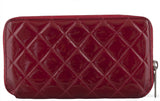 Red Quilted Patent Long Wallet