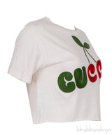 Gucci Embroidered Off-white Crop T-shirt