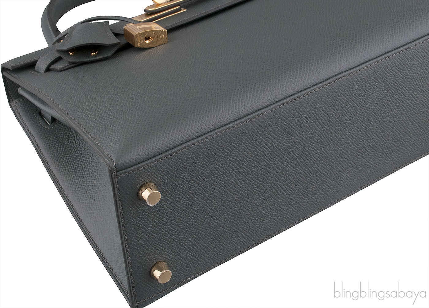 Kelly 25 Blue Orage Epsom Sellier GHW