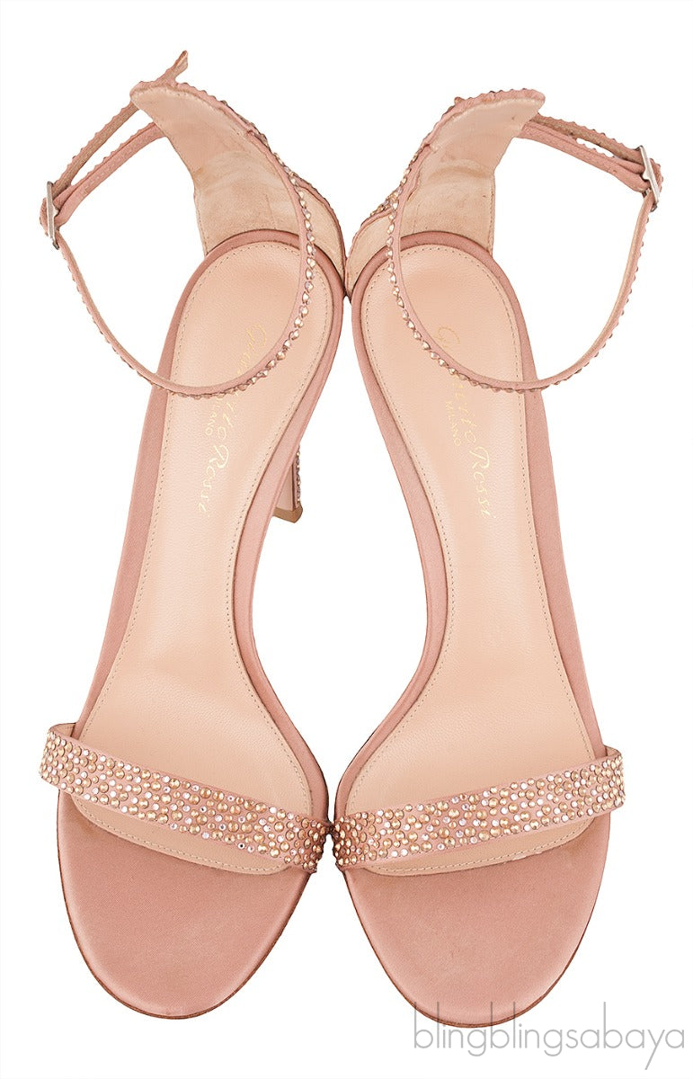 Glam Nude Crystal Sandals