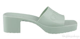 Pastel Green Rubber Slide Sandals