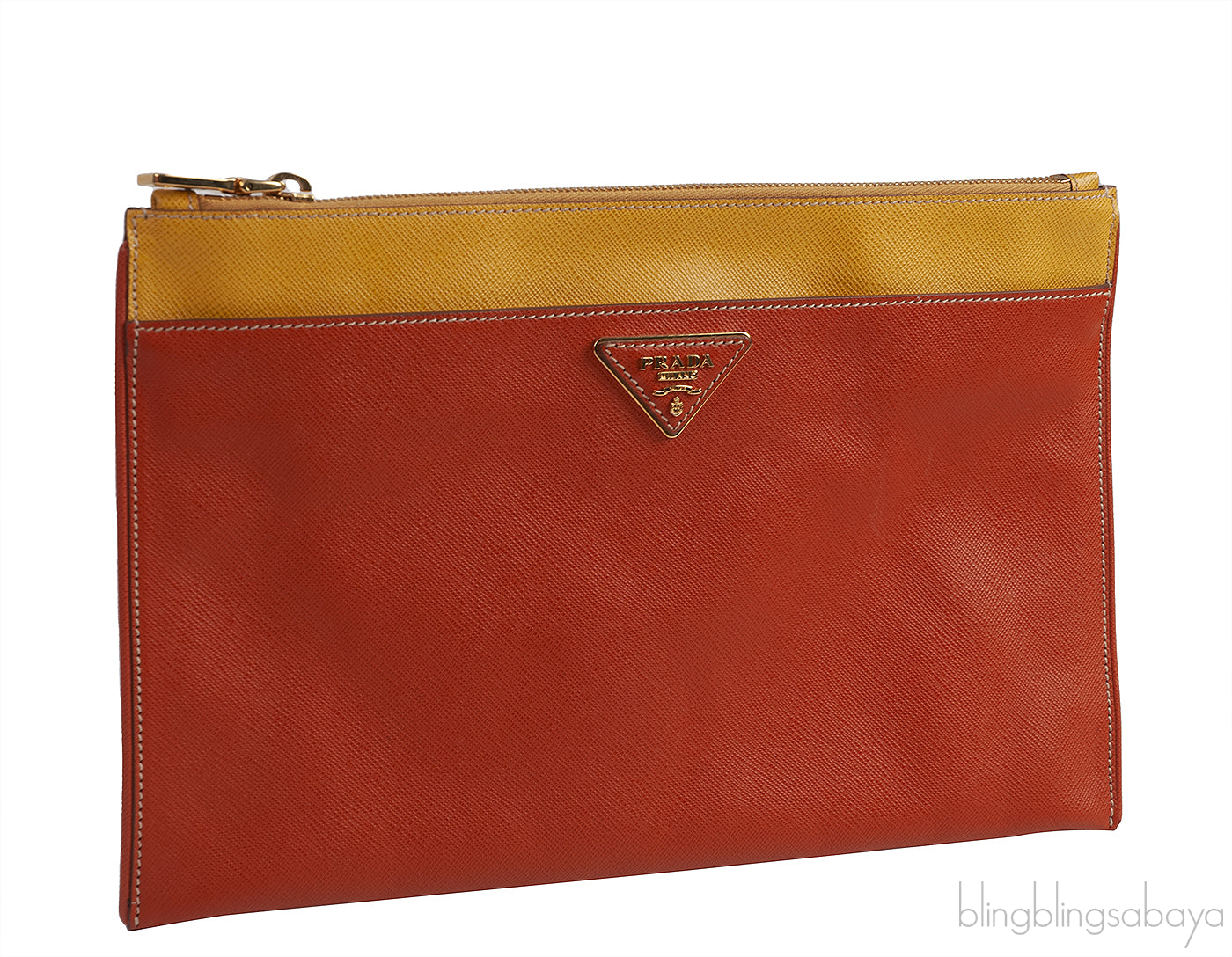 Saffiano Papaya & Mimosa Large Clutch