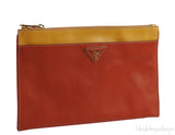 Saffiano Papaya & Mimosa Large Clutch