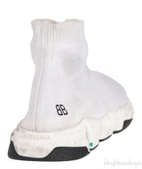 Speed Stretch-knit White High Top Kids Sneakers