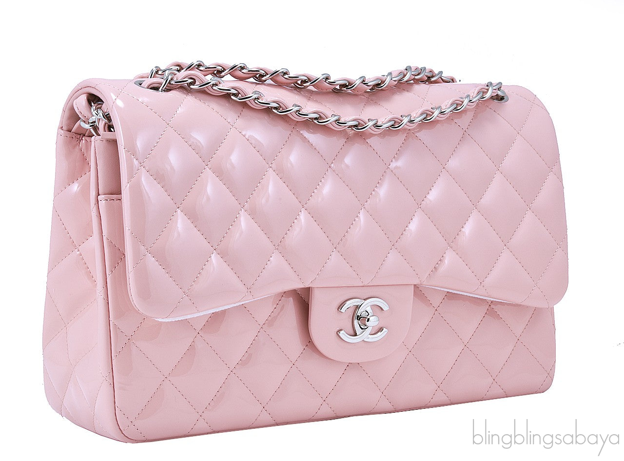 Jumbo CC Baby Pink Patent Flap