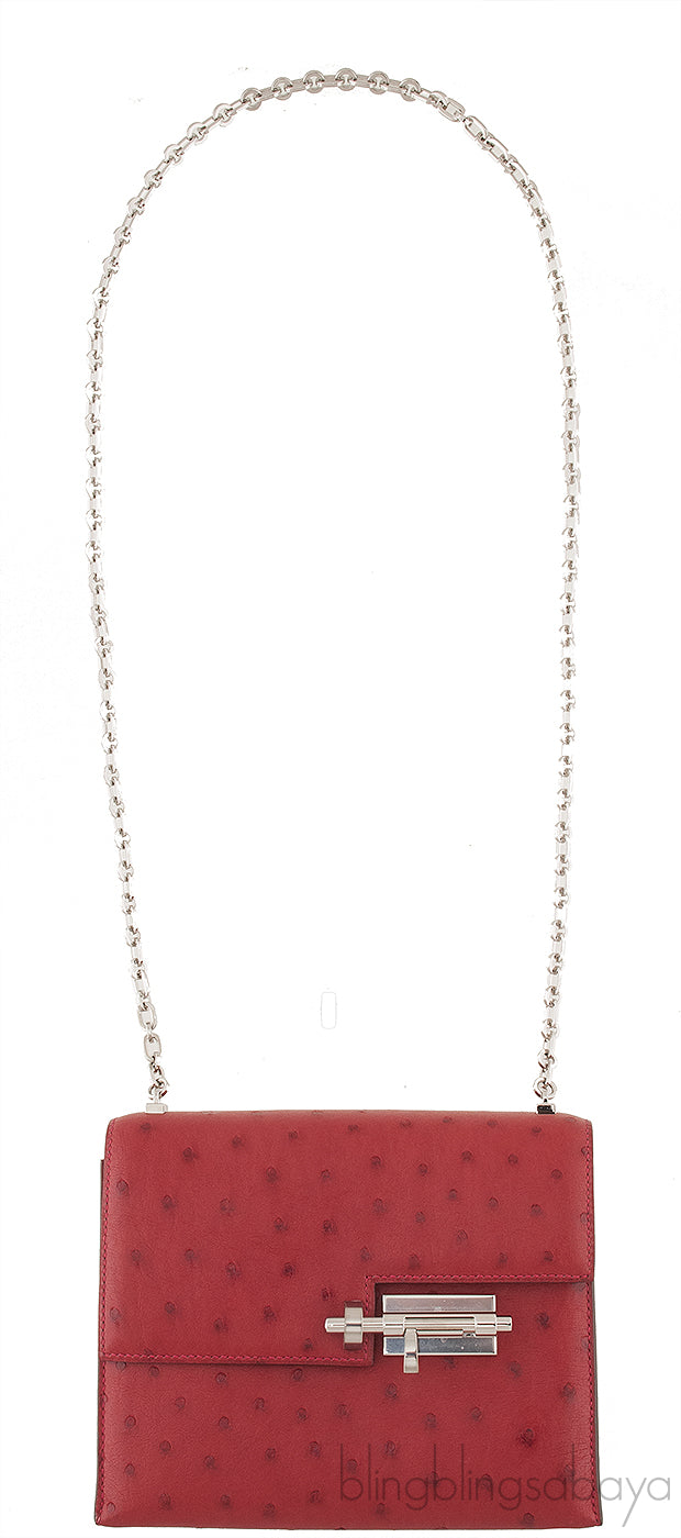 Verrou Chaine Mini Ostrich Bag