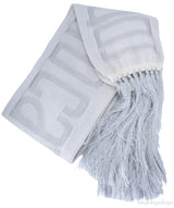 Fringed Silver Metallic Scarf