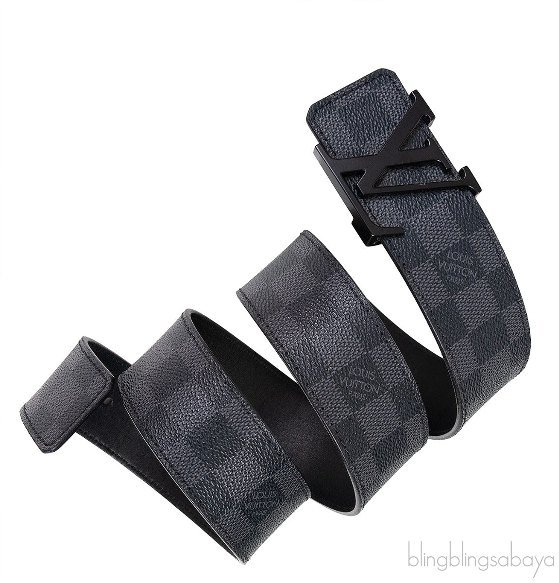 LV Initials 40 MM Matte Black Belt