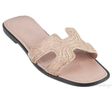 Embroidered Fabric Oran Sandals