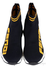 Black Knit Sock Logo Sneaker