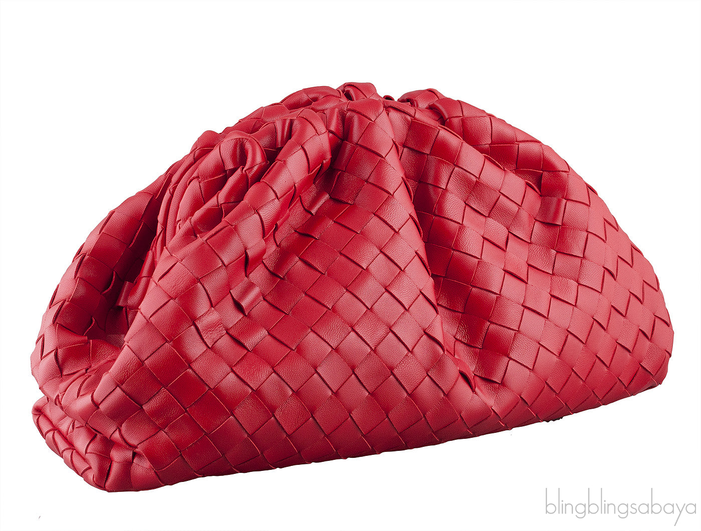 The Pouch Red Woven Clutch