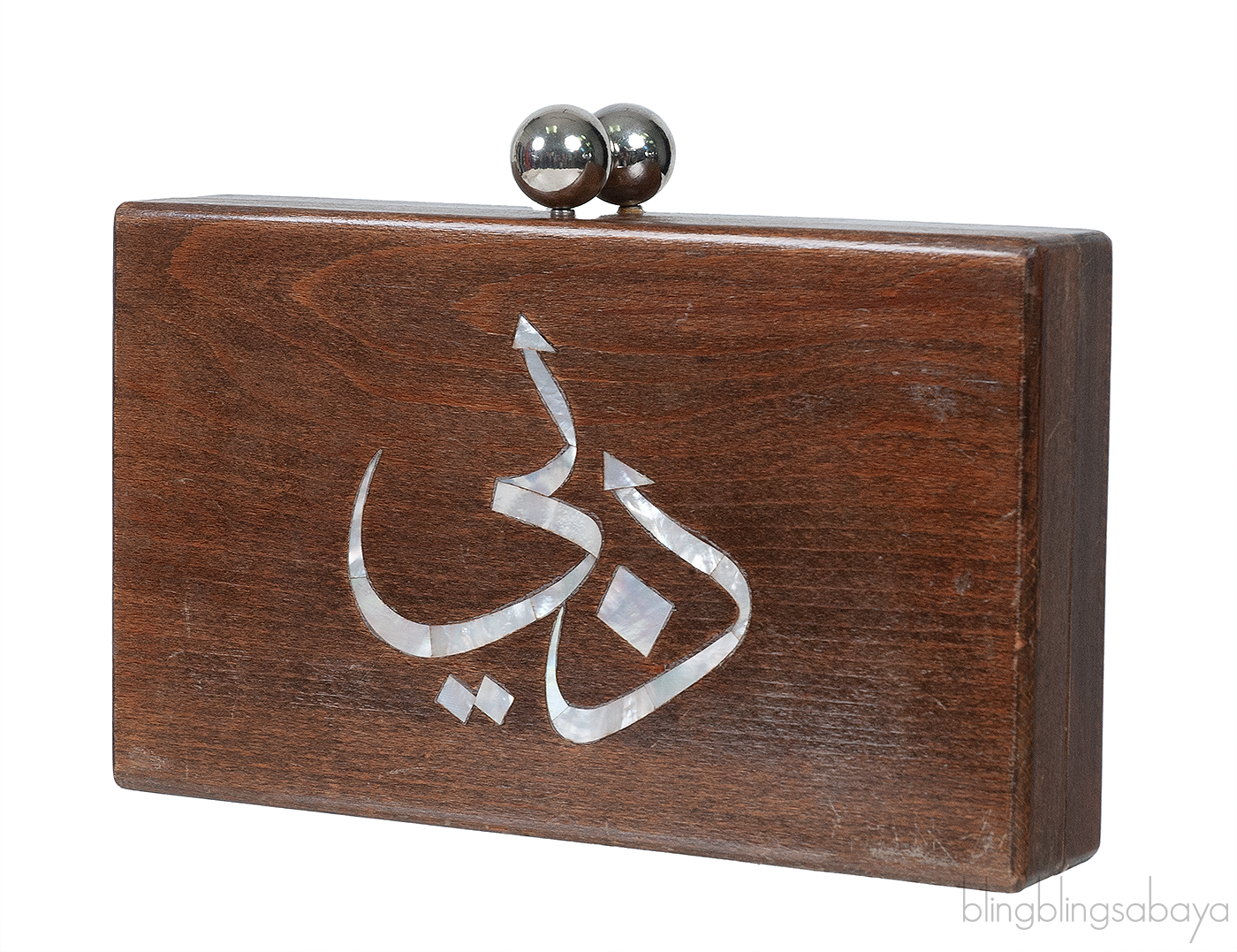 Shell Inlay Wood Clutch
