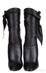 Black Dior Wrap Around Leather Boots