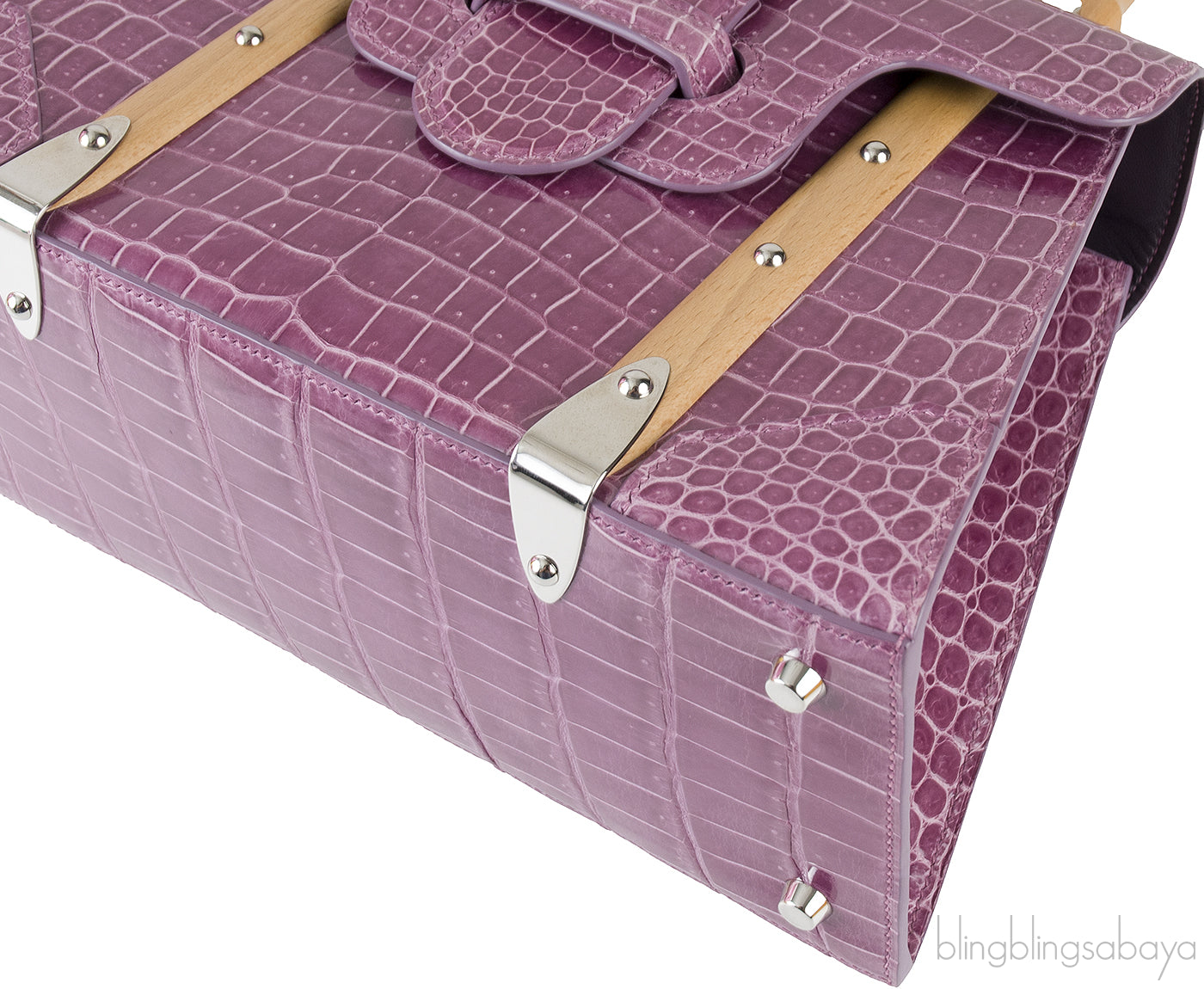 Saigon PM Purple Crocodile Bag