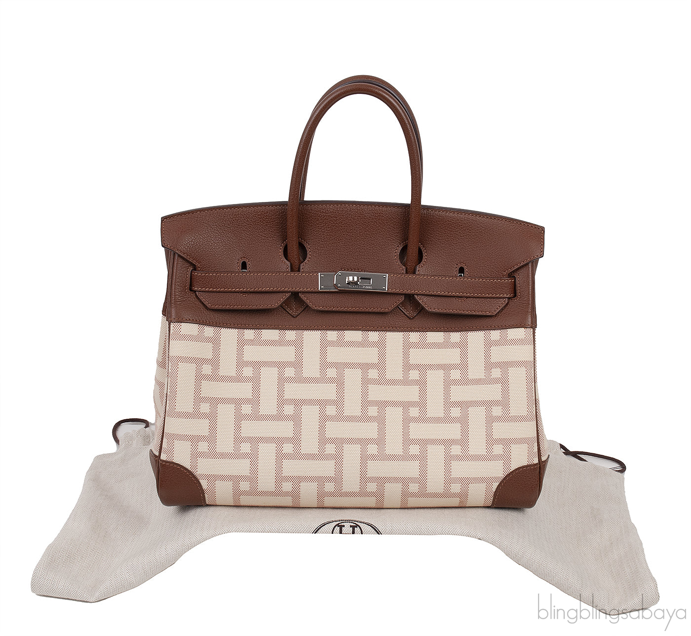 Birkin 35 Mosaic Canvas Buffalo PHW