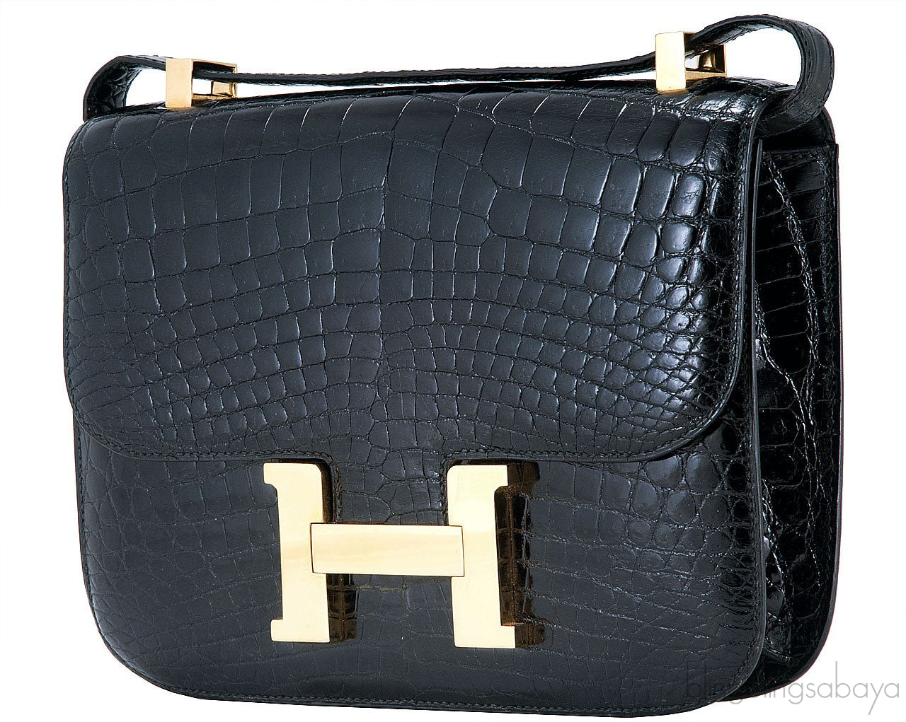 Constance Vintage Black Crocodile