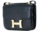 Constance Vintage Black Crocodile