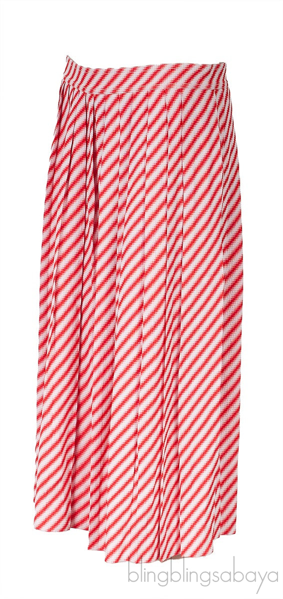 Wide Leg Red & White Trouser
