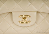 Beige CC Jumbo Flap Bag