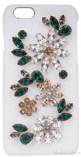 Crystal Embellished White Iphone Case