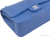 Chanel Classic Blue Python Jumbo Flap Bag