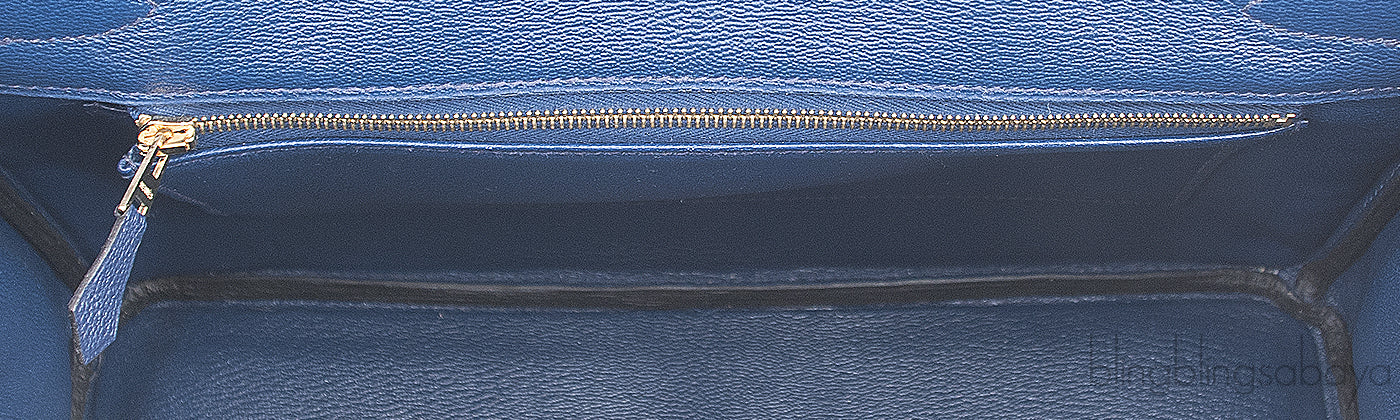 Birkin 30 Bleu de Prusse Croc