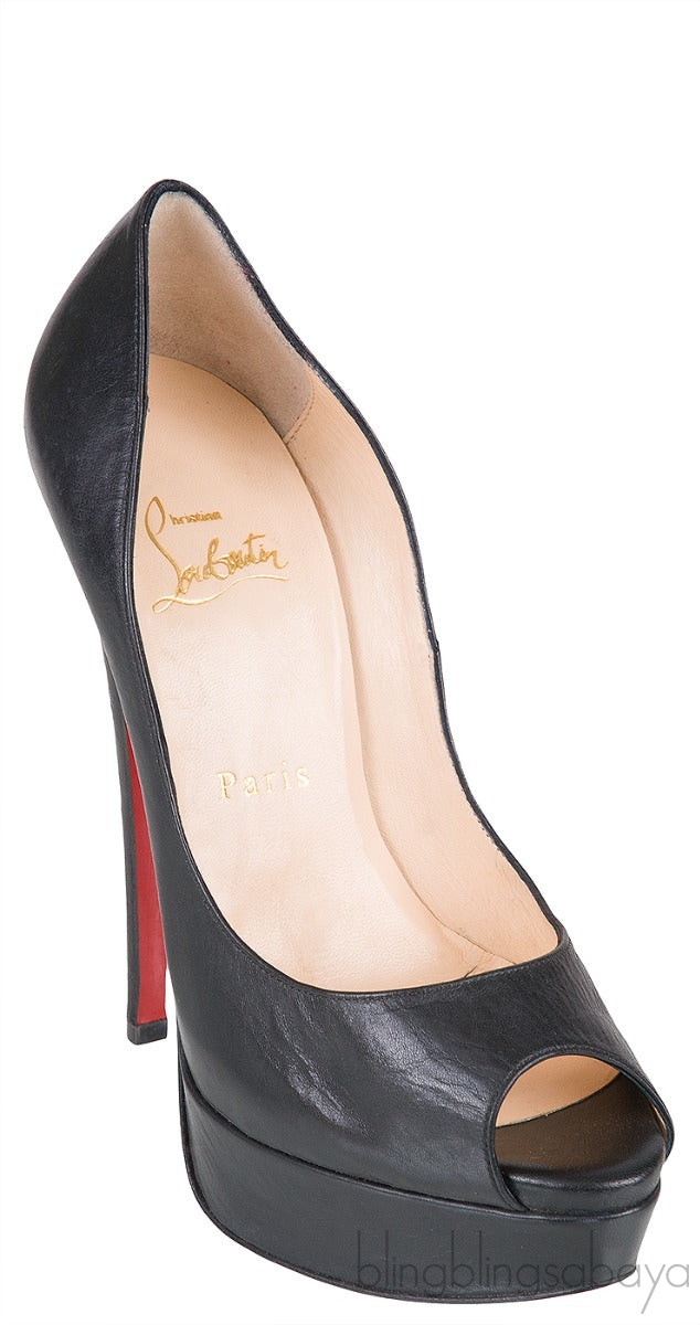 Black Matte Peep Toe Pump