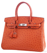 Birkin 30 Orange Ostrich PHW
