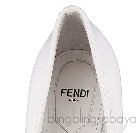 White Mary Jane FF Strap Heels