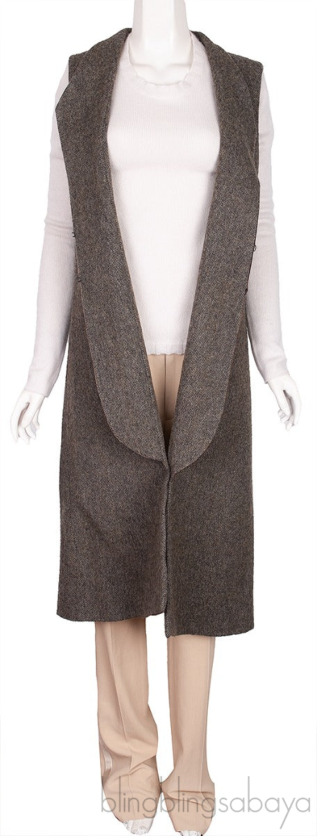 Grey Sleeveless Combi Cardigan