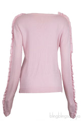 Pink Floral Patch Knitted Sweatshirt