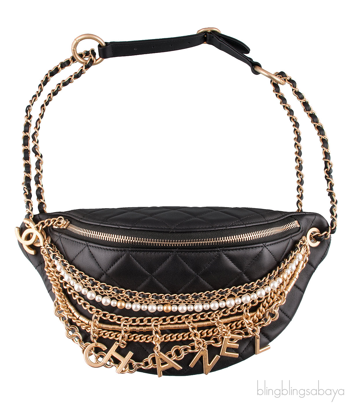 Lambskin Quilted Chain Belt Bag