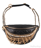 Lambskin Quilted Chain Belt Bag