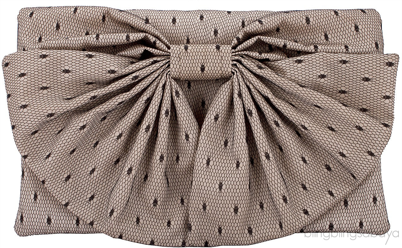 Point D\'Esprit Bow Clutch Bag