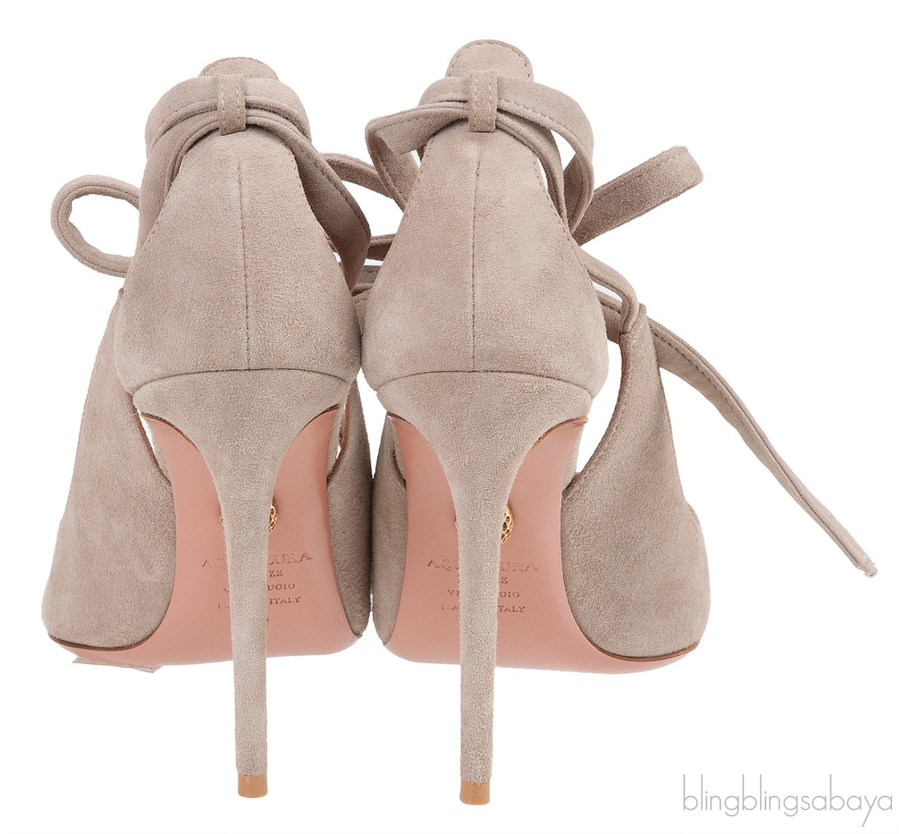 Grey Suede Pointed Toe Slingback Heels