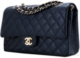 Classic CC Black Quilted Medium Flap