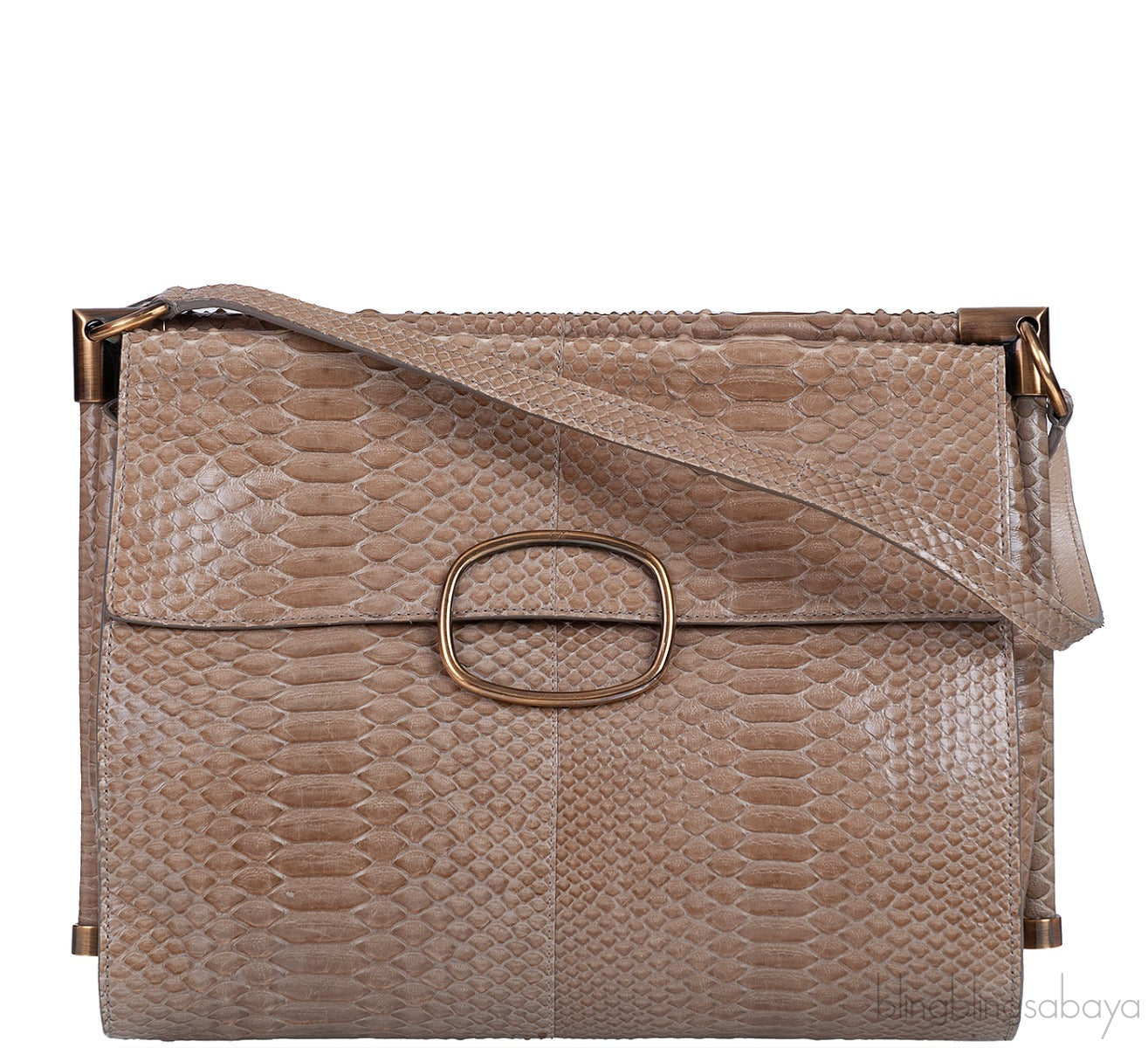 Roger Vivier Greyish Brown Python Shoulder Bag