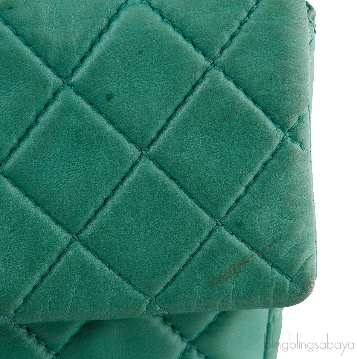 Green Quilted Single Flap Maxi GHW