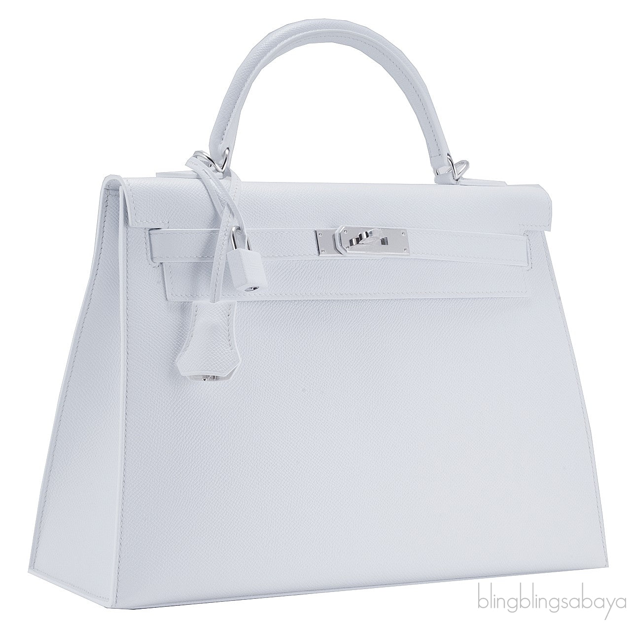 Kelly 32 White Epsom Sellier