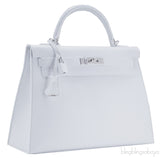 Kelly 32 White Epsom Sellier