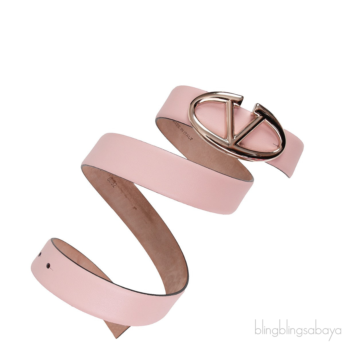 Valentino Garavani Old Pink V Buckle Belt