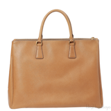 PRADA Gold Saffiano Double Zip Large Tote