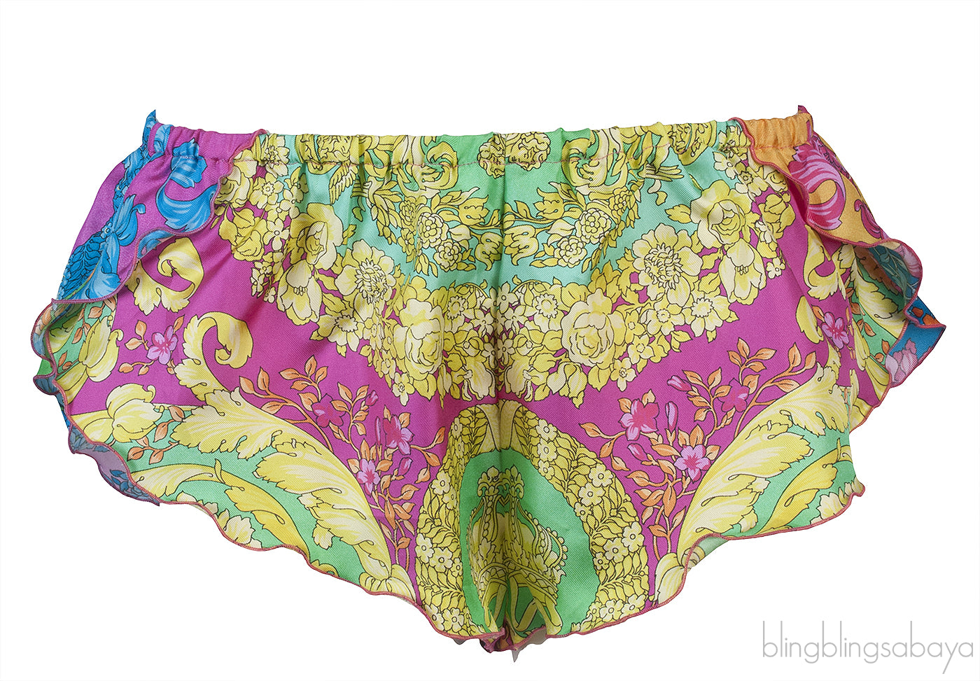 Multi-color Silk Satin Cami & Shorts