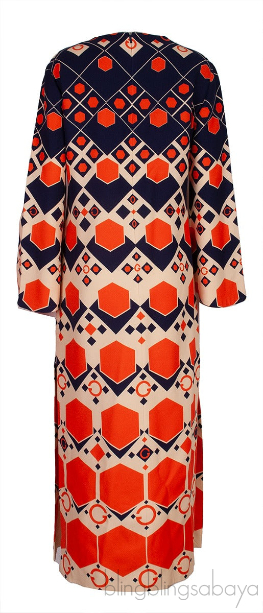 Printed Silk & Wool Cady Maxi Dress