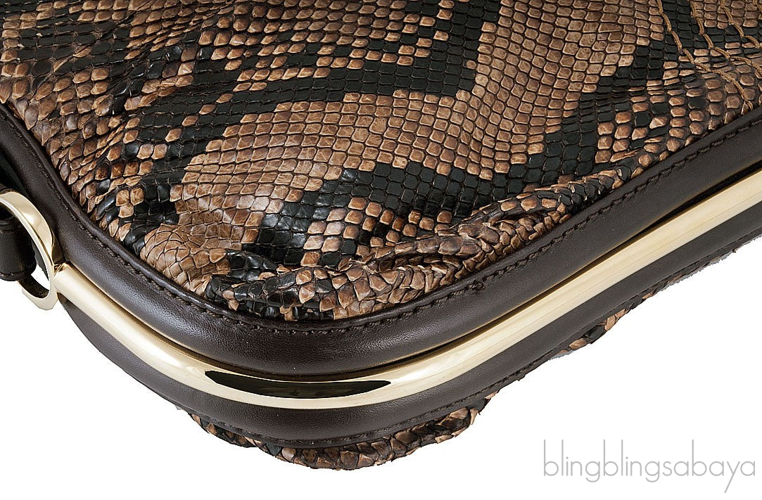 Ayse Python Shoulder Bag