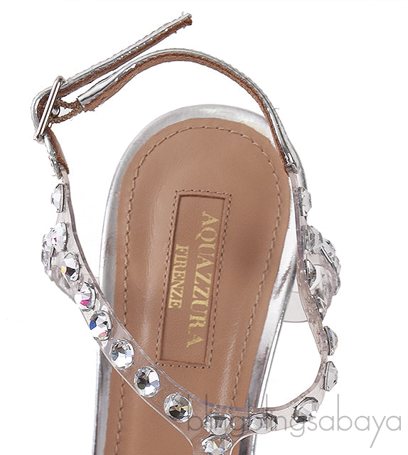 PVC T-strap Crystal Sandals